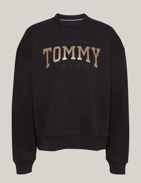 TOMMY JEANS BOXY GLITTER VARSITY CREW